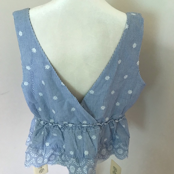 Forever 21 Blue and White Stripped Tank Top 1X - Picture 3 of 5